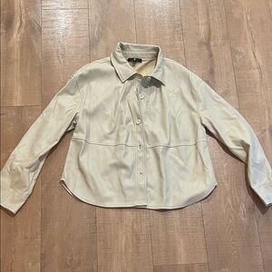 7 for all mankind pleather Button-Up Jacket size large NWOT